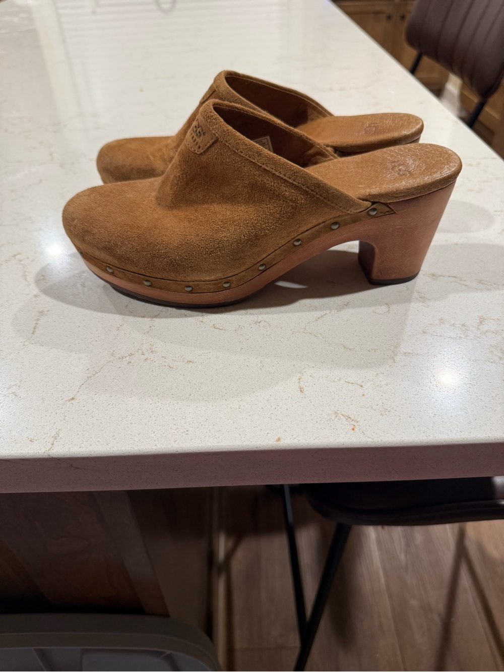 UGG Women's Chestnut Suede Studded Clogs